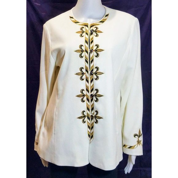 Bob Mackie Dressy Women's Medium Tunic Top Button Front - Picture 1 of 12